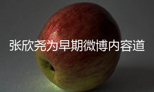 己刻地张欣早期在反道歉内容微博尧为深省自